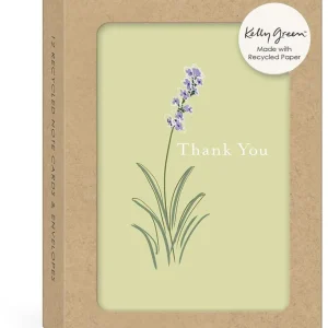 Deal Delicate Floral Recycled Paper Thank You Cards Set of 12