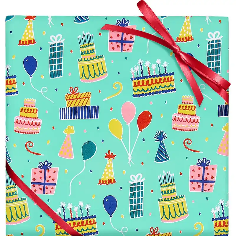 Free Returns Birthday Icons Continuous Roll Wrap