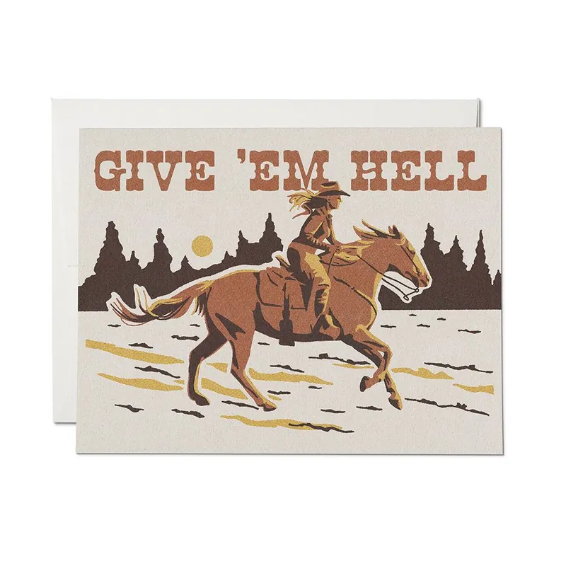 Give 'em Hell Encouragement Card Cheap