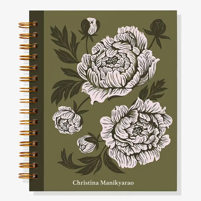 Today Only 12-Month Delicate Peonies Custom Planner