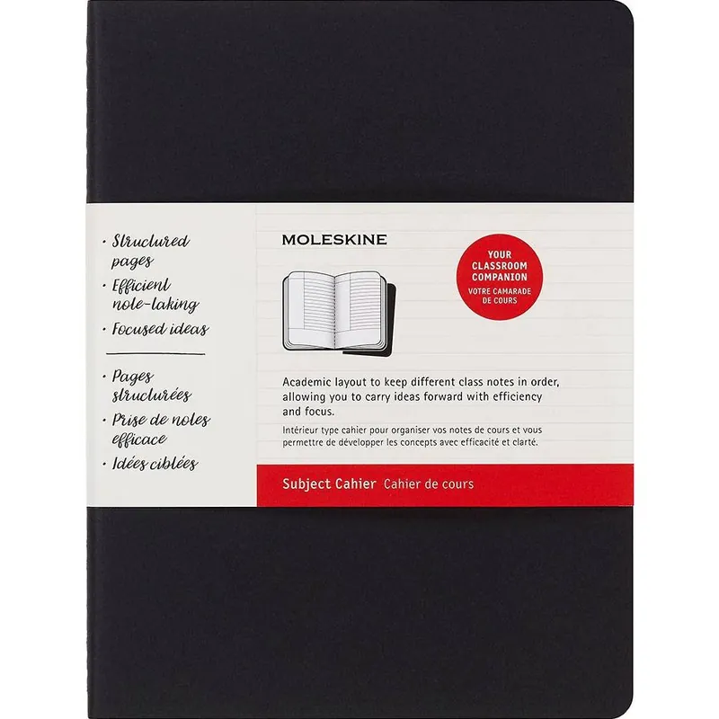 Direct From Factory Moleskine Subject Cahier Journal, XL, Black/Kraft Brown (7.5 x 9.75)