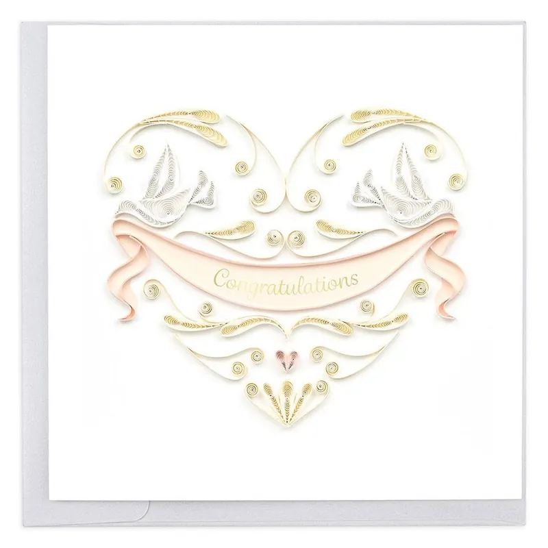Professional Grade WED Quilling Wedding Doves Heart