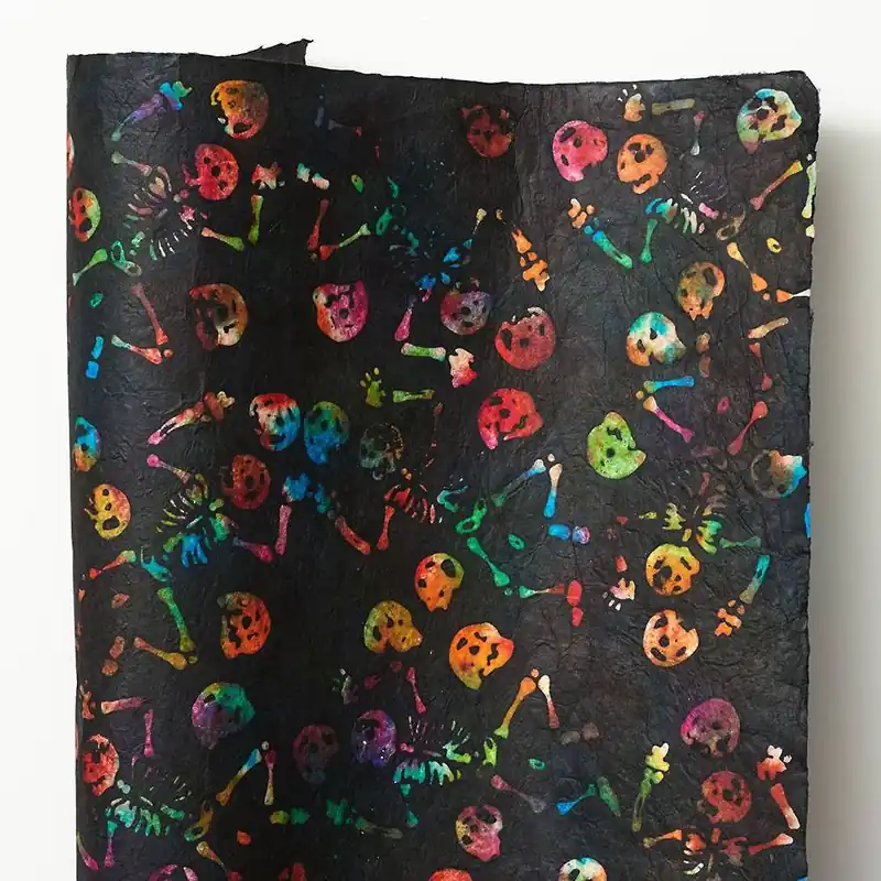 Tie Dye Skeleton On Black Handmade Paper Top Rated