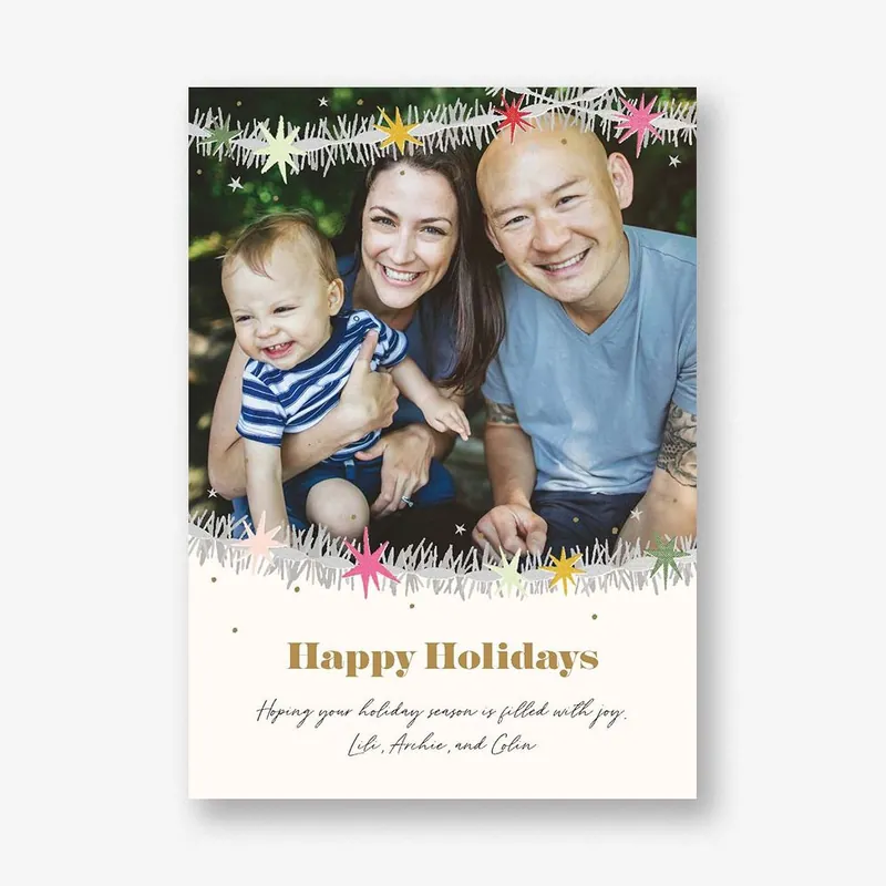 Tinsel Garland Holiday Photo Card Must Have