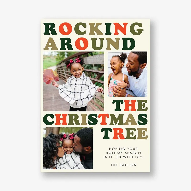 Rocking Around Holiday Photo Card Express Delivery