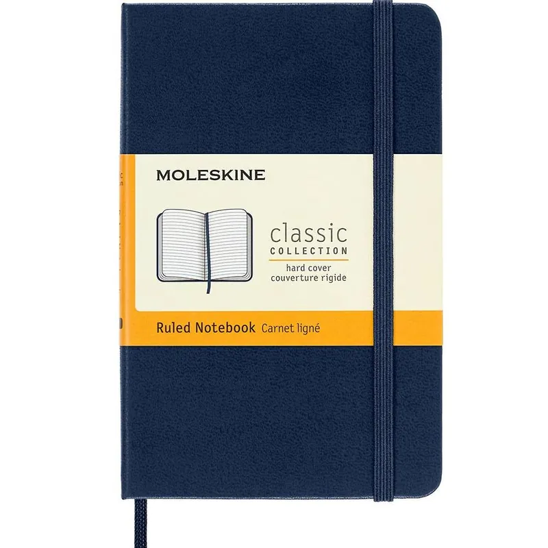 Top Pick Moleskine Classic Notebook, Pocket, Ruled, Sapphire Blue, Hard Cover (3.5 x 5.5)