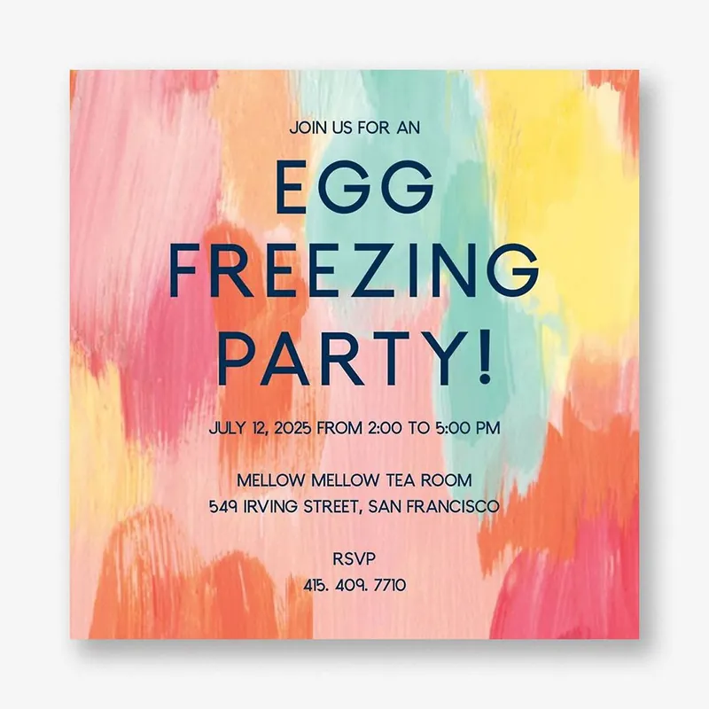 Super Sale Paint Square Egg Freezing Party Invitation