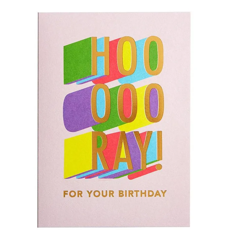 Genuine Colorful Hooray Birthday Card