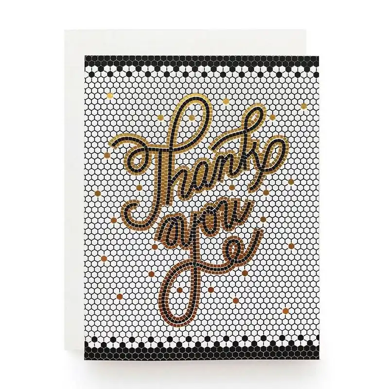 Mosaic Tile Thank You Card High Quality