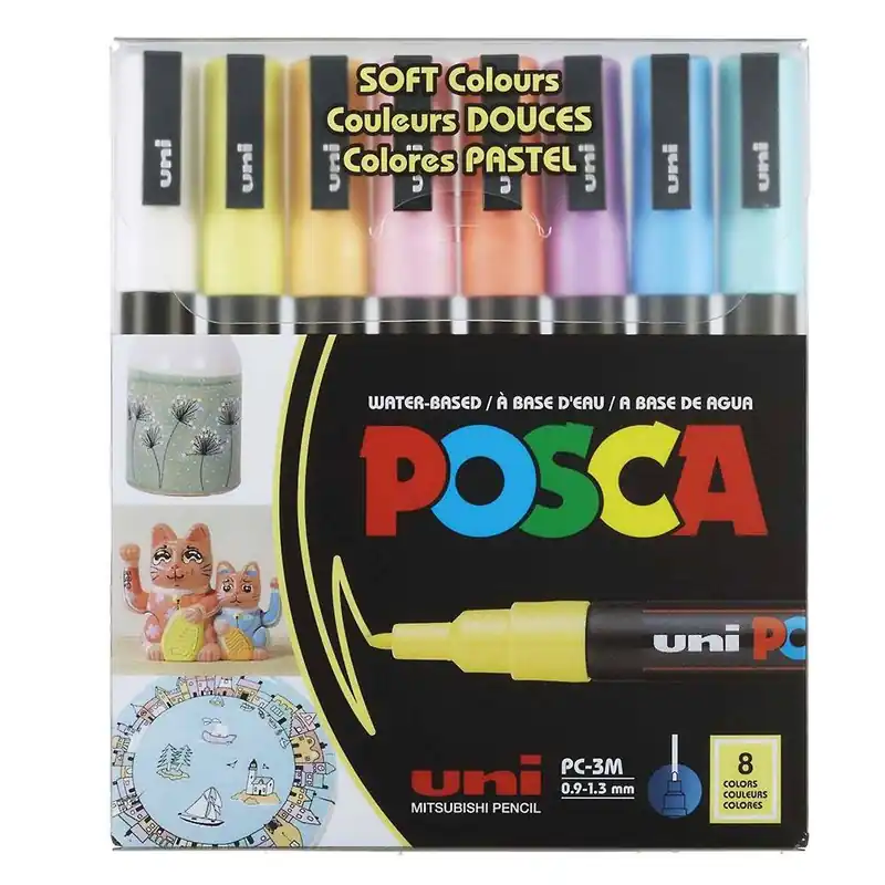 POSCA PC-3M Fine Soft Colors Paint Marker Set Fan Favorite