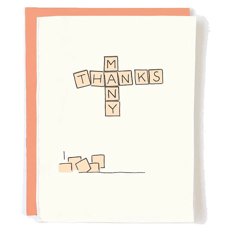 Popular Letter Tiles Thank You Card