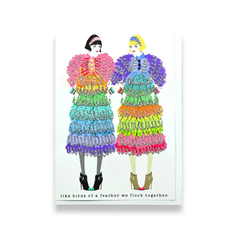 Mega Sale Glitter We Flock Together Greeting Card