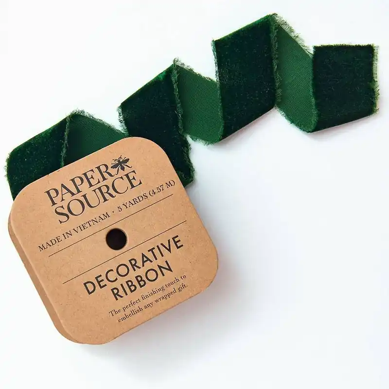 Premium Green Frayed Velvet 1.5" 5 YD