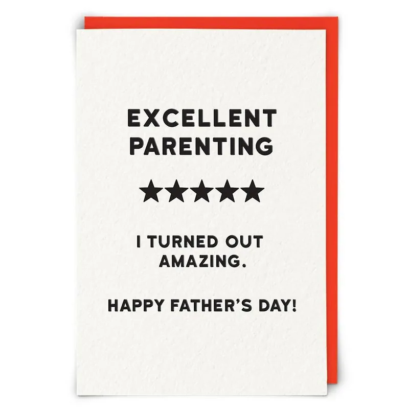 Excellent Parenting Father's Day Card Worldwide Shipping