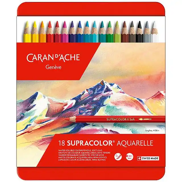 Best Price Caran d'Ache Supracolor Water Soluble Pencils Assorted Tin of 18