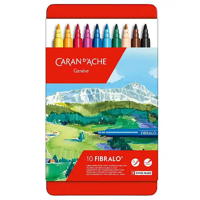 Markdown Caran d'Ache Fibralo Fibre Tip Pen Tin of 10