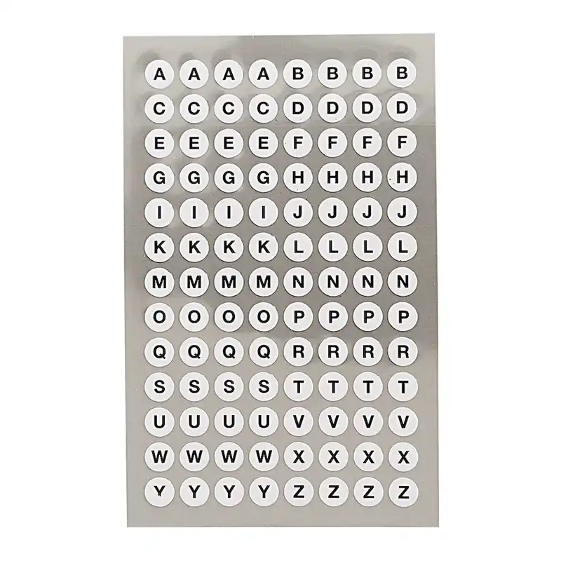 Crafted Rico Office Sticker White ABC Dots 8.5mm