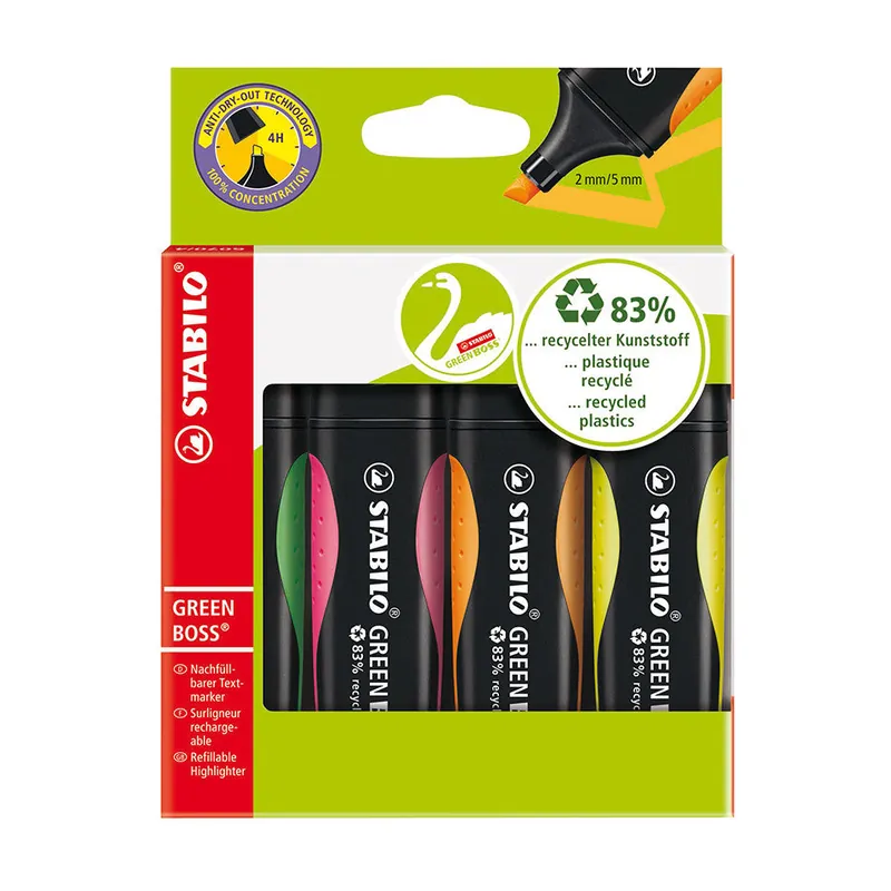 STABILO GREEN BOSS Highlighter Set of 4 Fan Favorite