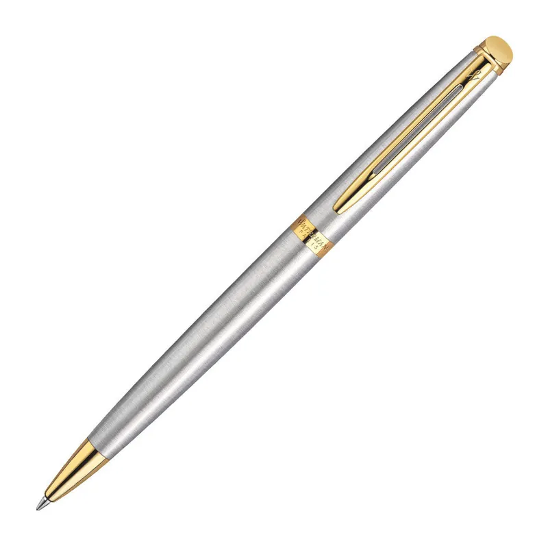 Free Delivery Waterman Hemisphere Ballpoint Pen Stainless Steel with Gold Trim