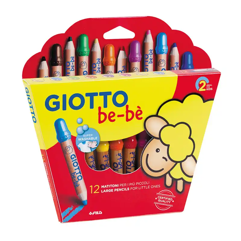Giotto be-bè Large Pencils With Sharpener Set of 12 Mega Sale